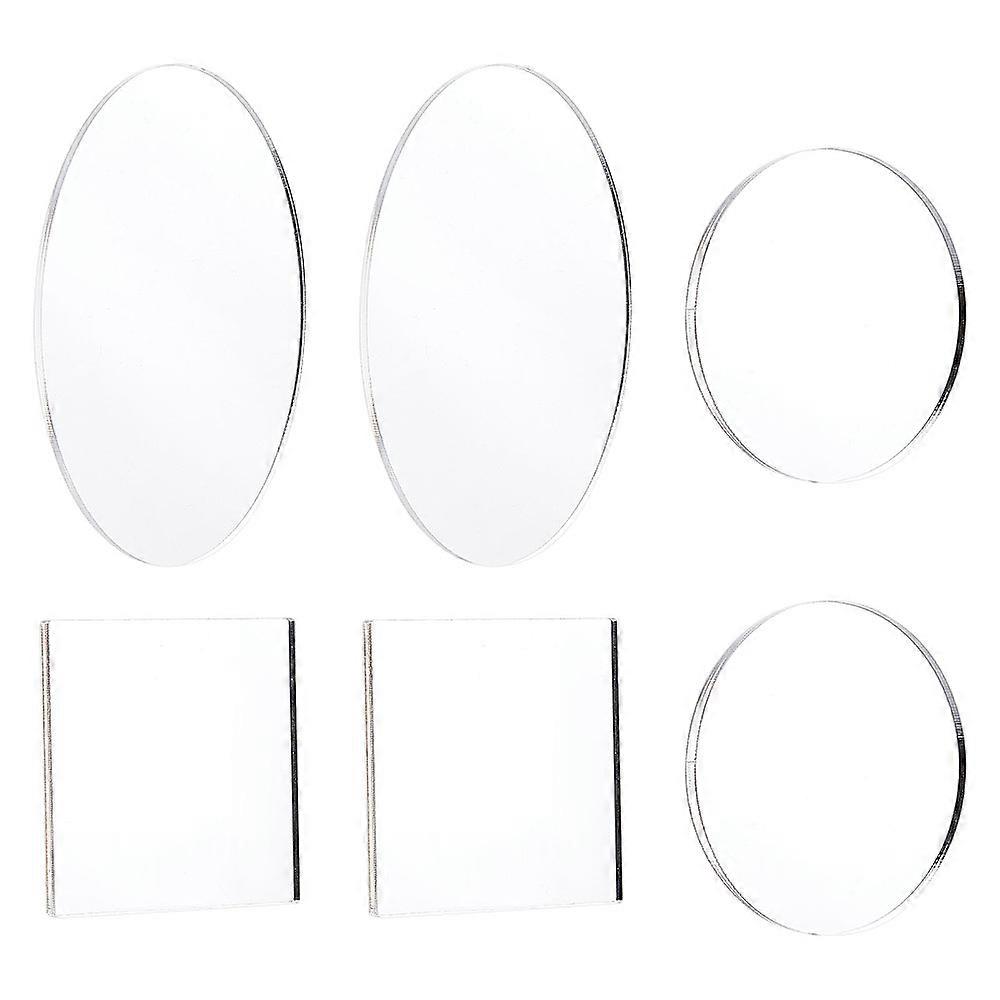 6Pcs 3 Style Acrylic Display Base for Miniatures Models and Garage Kits Clear