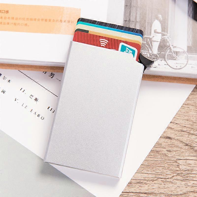 Aluminum Card holder Metal Men credit Card Holder Rfid Blocking Mini Slim Wallet Automatic Pop up Card Case Protector