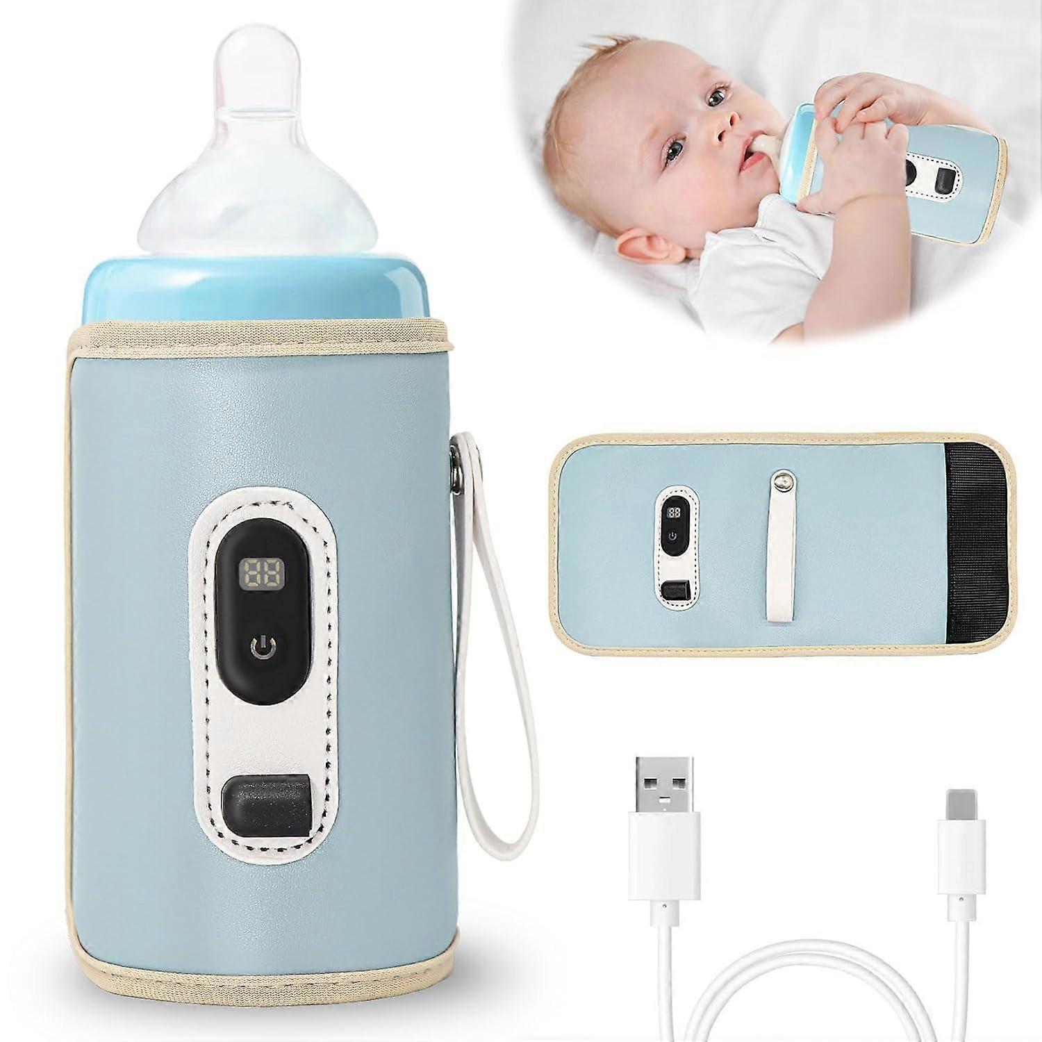 جهاز تسخين الرضاعات Baby On The Go ، جهاز تسخين الزجاجات ، جهاز تسخين رضاعات الأطفال أثناء التنقل ، 21 درجة حرارة قابلة للتعديل مع شاشة LCD ، حامل جهاز تسخين الزجاجات Baby On th