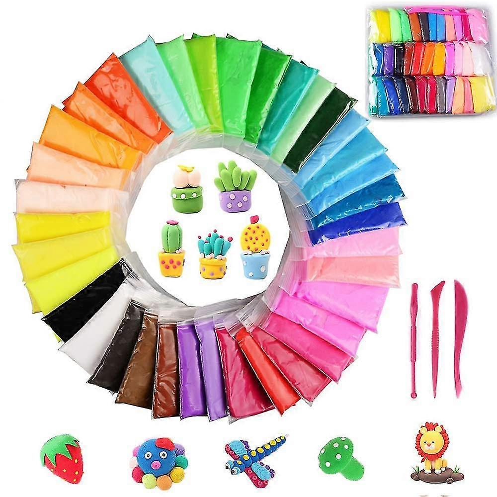 36 Pack Modeling Clay Fluffy Slime, 36 Kleuren Diy Soft Magic Clay Craft Air Dry Plasticine Ultra-light Modeling Dough
