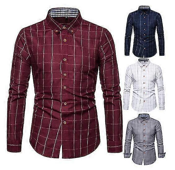 Męska koszula w kratę z długim rękawem