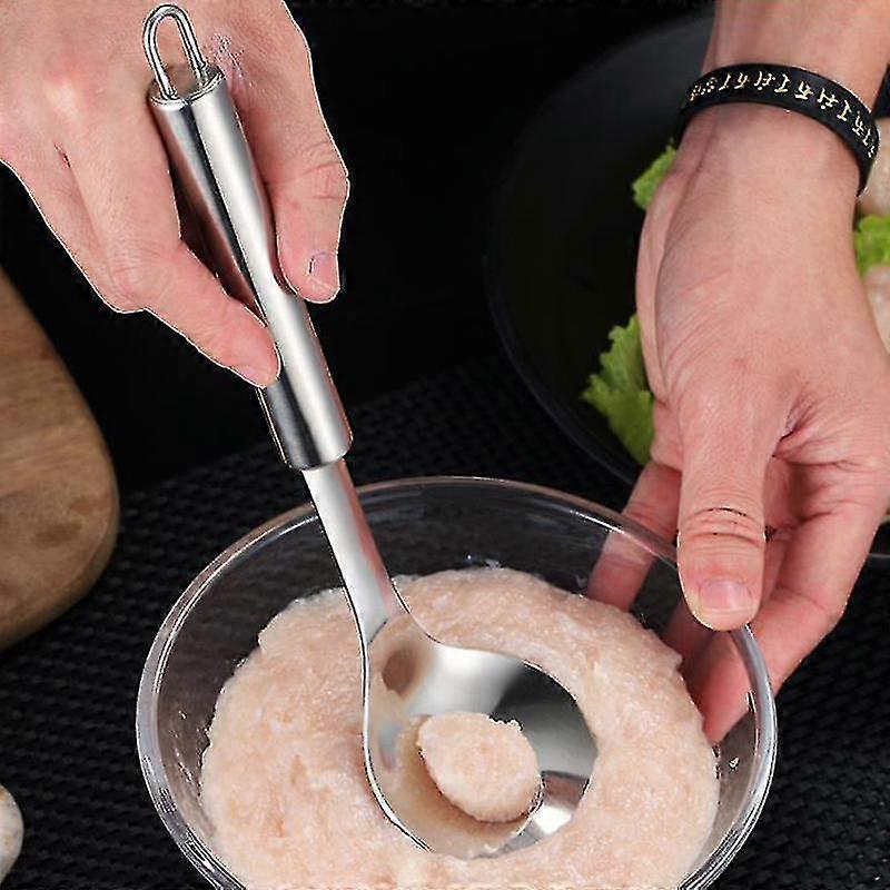 2pcsステンレス鋼ミートボールメーカースプーンプレスは、ミートボールを速く&楽な食器洗い機にします