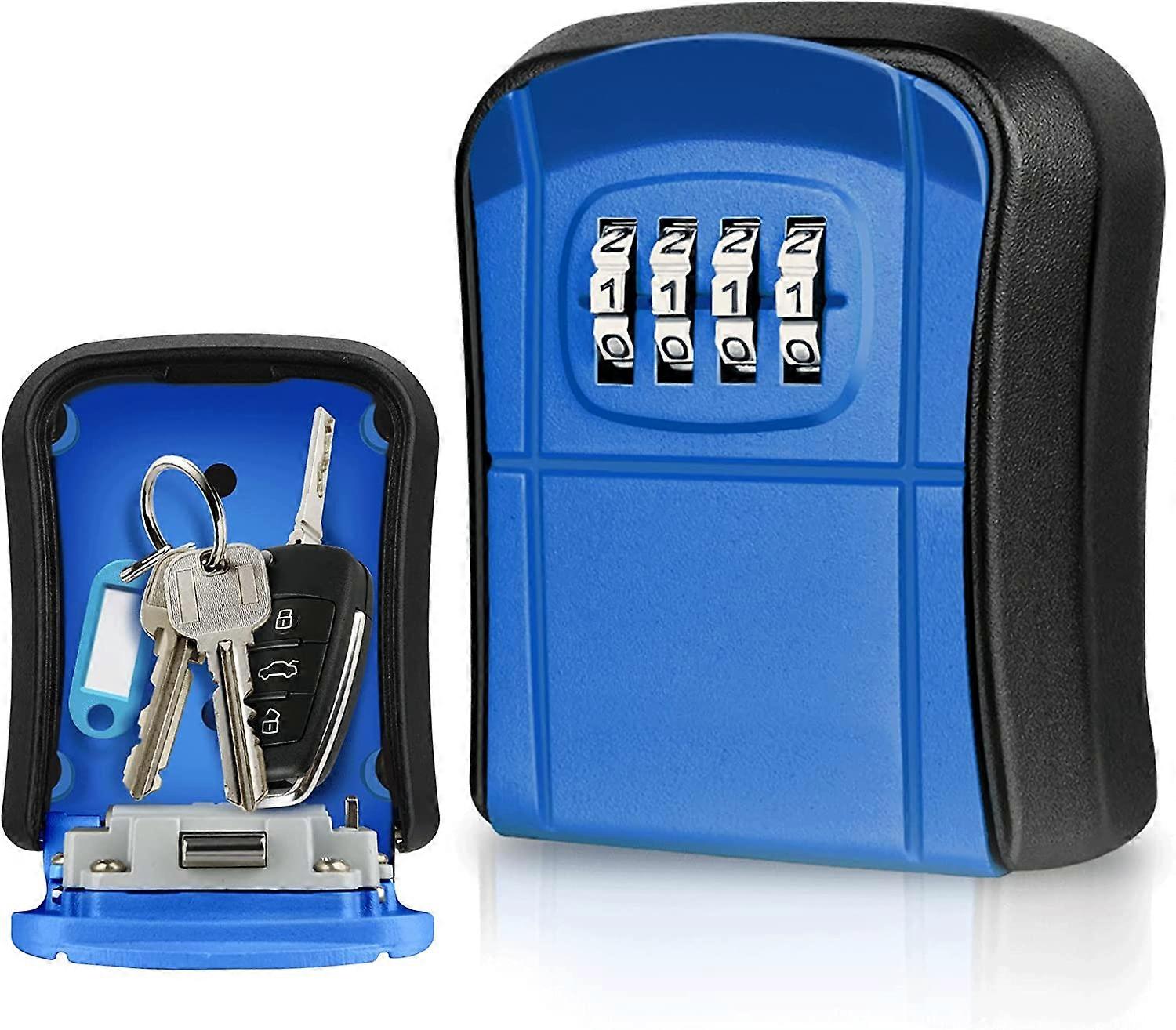 Key Box Wall Mounted Mini Key Safe Outdoor Key Box with Resettable 4-Digit Numeric Code Waterproof