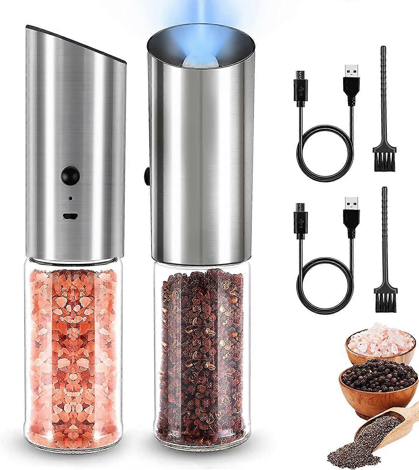 Pepper Mill Electric Rechargeable Electric Pepper Mill Gravity Automatic Operation Salt and Pepper
