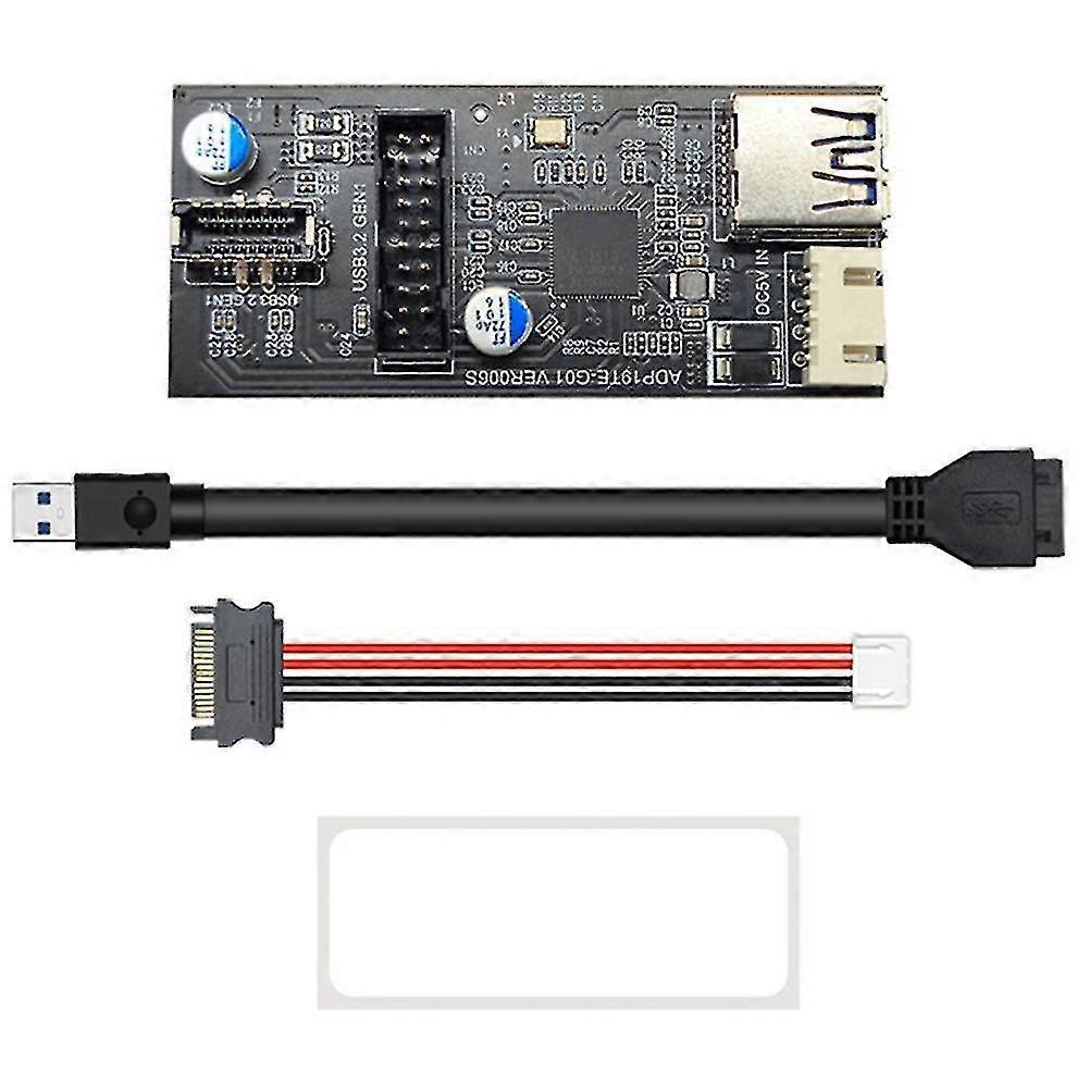 Usb3.2 Front Gen1 19pin To 19pin+type-e(a-key) Adapter Expansion Card With Sata15pin To 4pin Cable