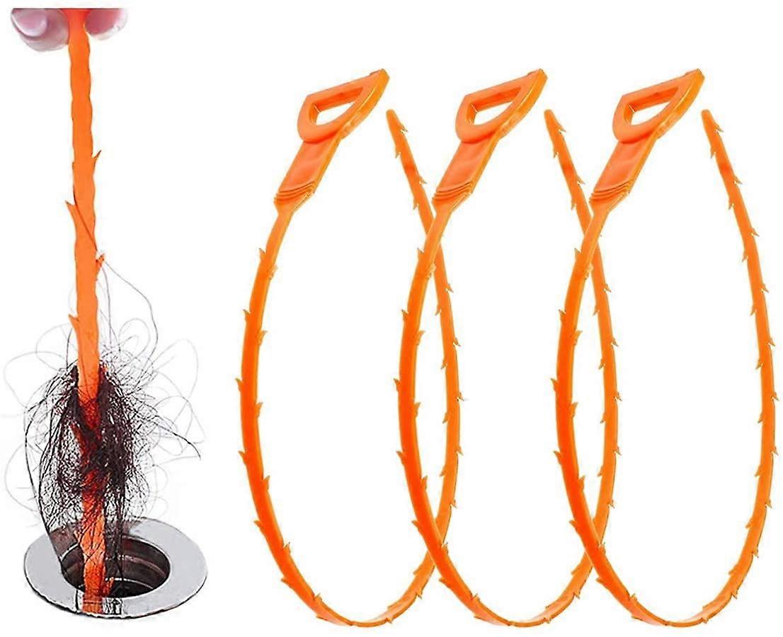 3pcs 25 polegadas. Removedor de entupimento de ralo de cabelo SON e ferramenta de limpeza de cobra (6pcs 20 polegadas)