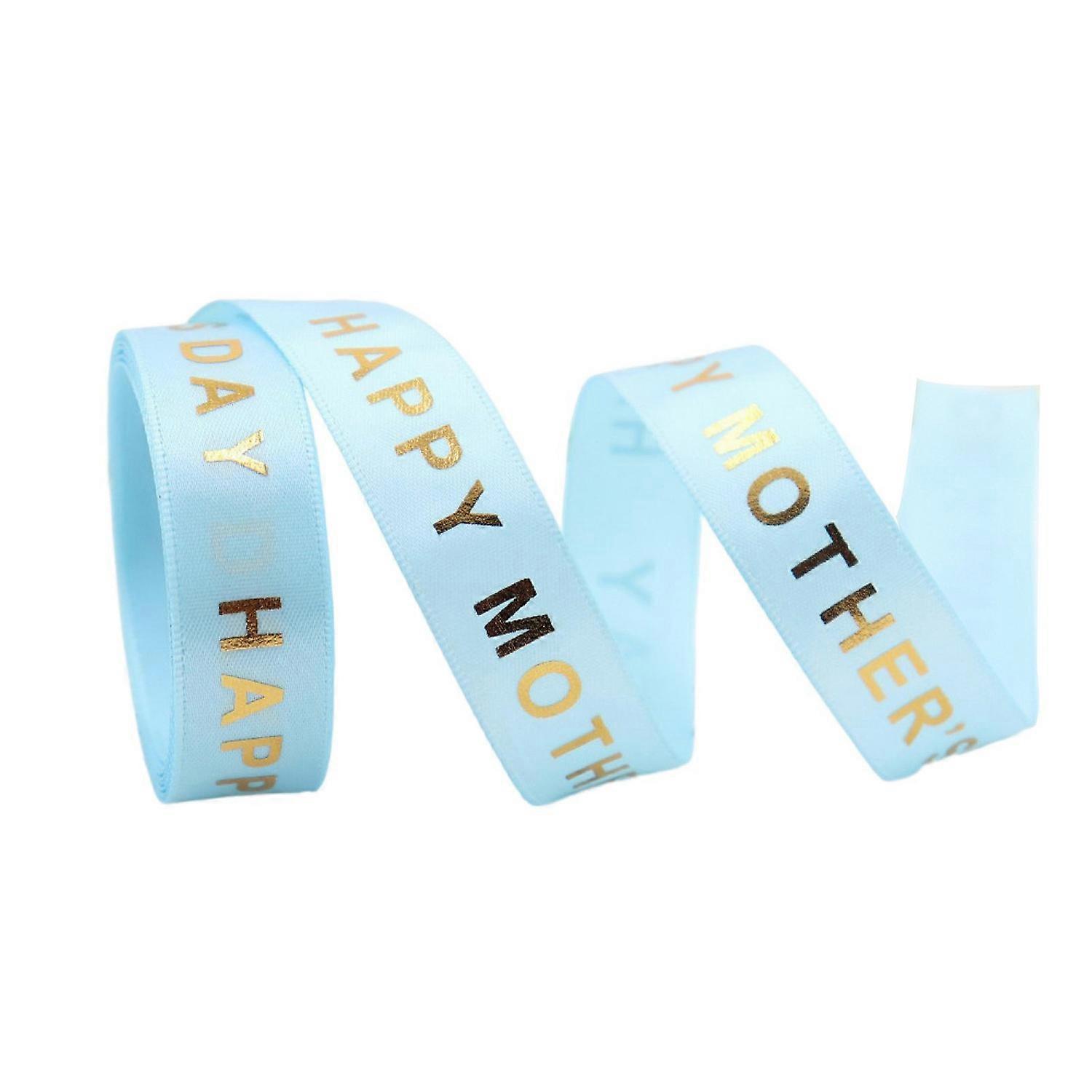 1 Roll Packing Ribbon Gilding Letter Design DIY 10 Yards Mother's Day Bouquet Wrapping Satin Webbing