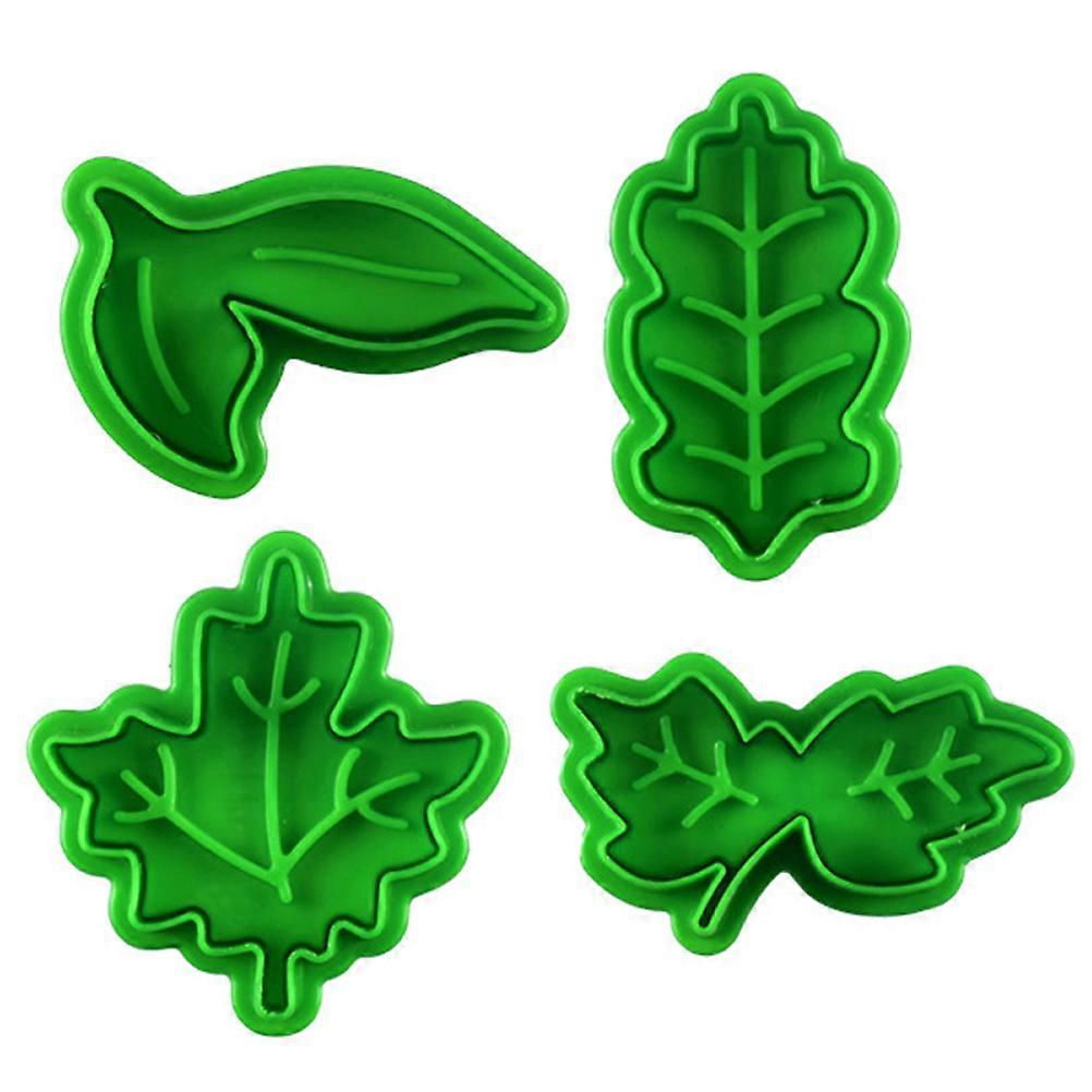 Leaf Shape Plastic Mold Set Pastry Cake Biscuit Mold Spring Plunger Baking Tools Cake Decorating Toolsgreen