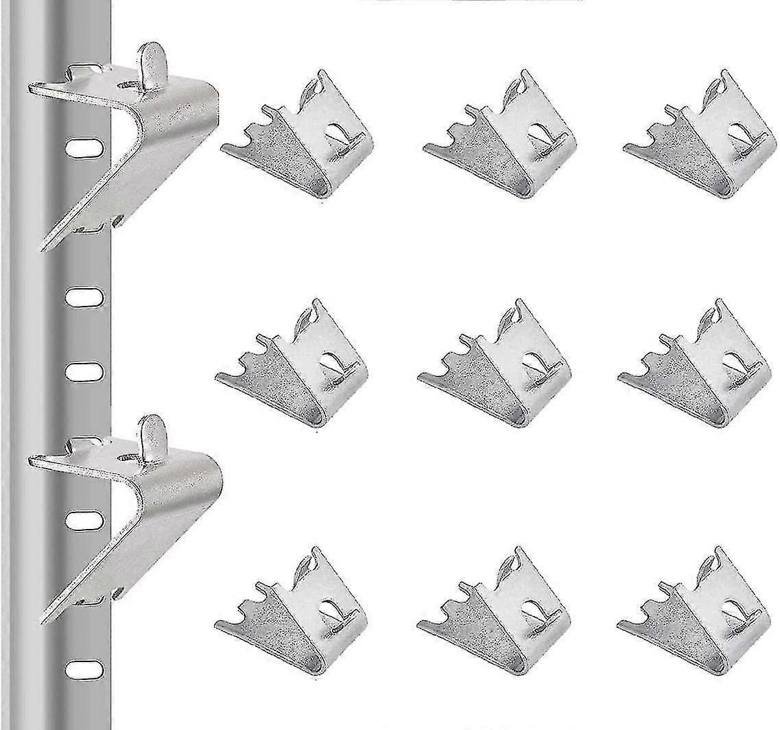 12 יחידות קליפים מדף מקפיא נירוסטה מקרר מדף תמיכה מסחרי קליפסים מדף 1.5 מ"מ מעובה סוגריים מדף מקפיא כסף מקרר