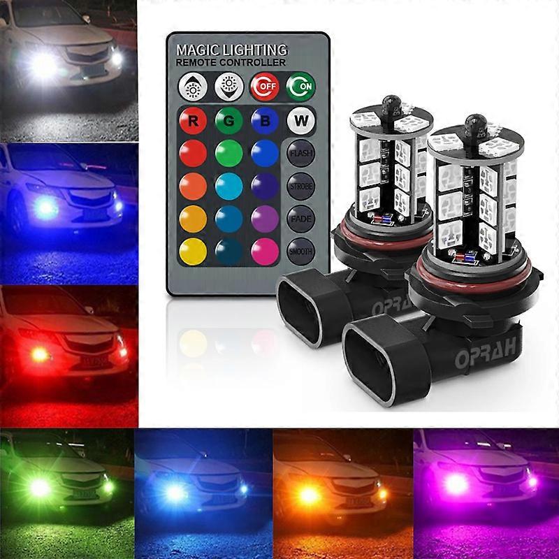 Guadsun LED Fog car light H8 h11 RGB Colorful with Remote H3 H7 9005 hb3 H27 880 881 Front Fog s 5050 h1 Bulb Fog s