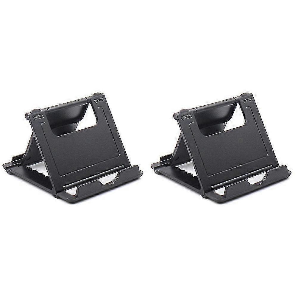 2x Tablet Stand Desktop Support Portable Double Folding Stand Suitable For Ipad Tablet Stand Black