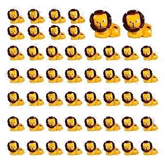 50pcs Mini Animals Figurines Resin Tiny Animal Miniatures Wild Animal Miniature(lion)