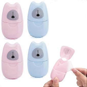 4 Boxs (200 Sheets) Mini Portable Travel Soap Paper Sheets Disposable Hand Washing Bath Scented Paper Soap For Outdoor, Camping Hiking