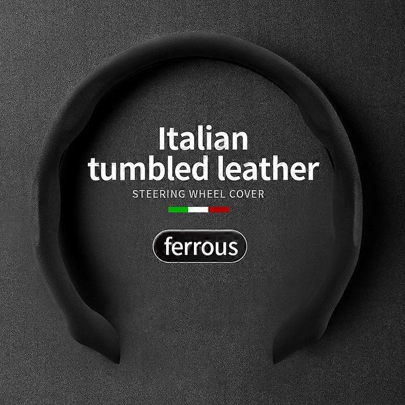 Car Steering Wheel Cover Suede Sweat-Absorbing Anti-Slip Ultra-Thin Handlebar Cover All-Season Universal Plush Half Set