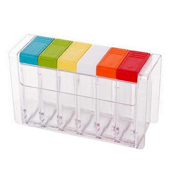 6 in 1 Transparent Spice Jar Seasoning Condiment Storage Container Kitchen Tool