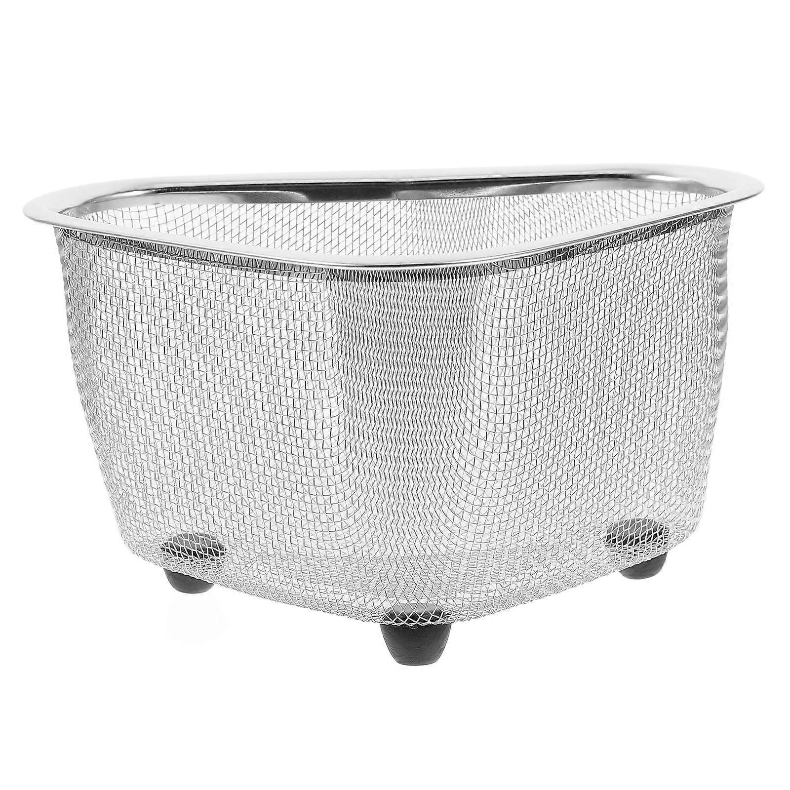 1pc Sink Corner Storage Basket Triangle Shape Sink Draining Basket for Kitchen