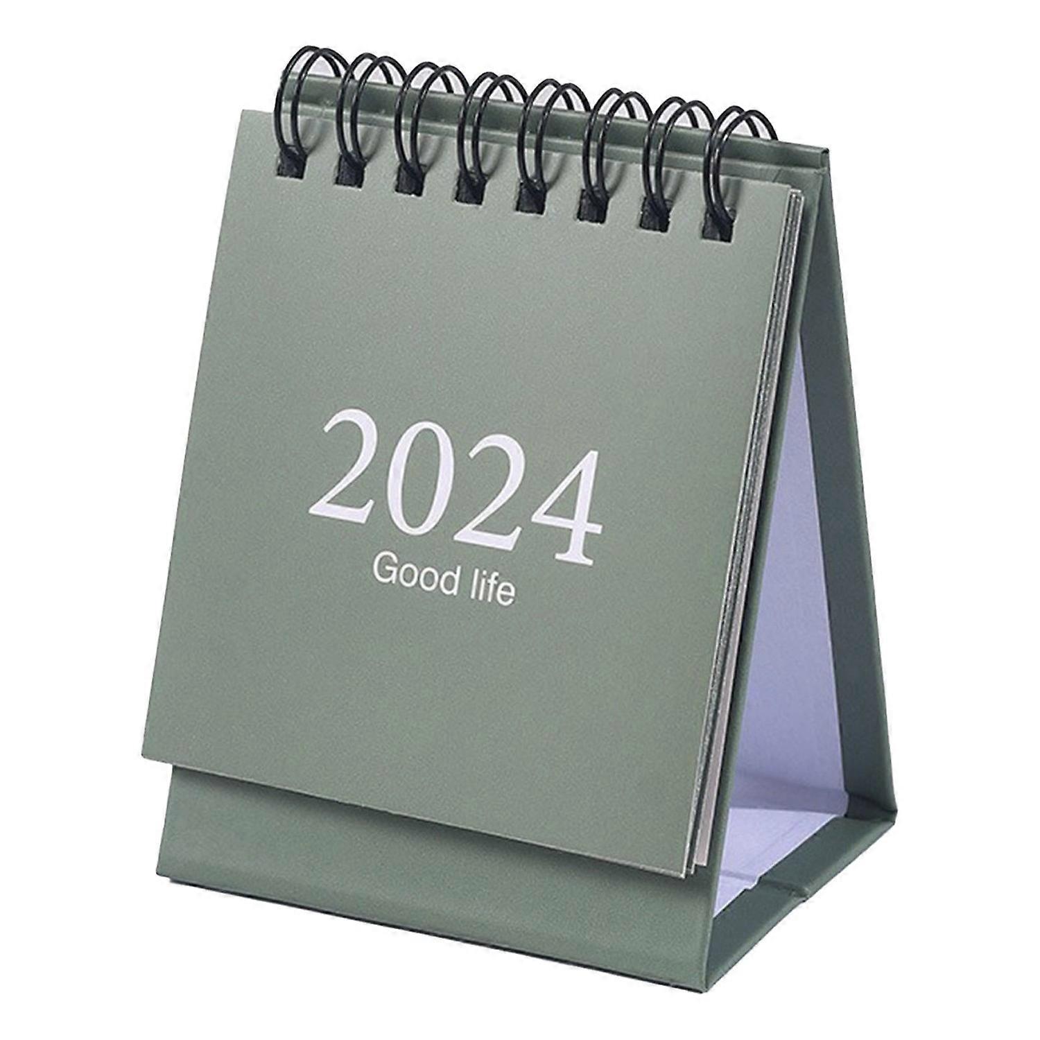 2024 Mini Calendar Double Wire Coil Calendar Desktop Daily Planner for Home and Office Planning 105x