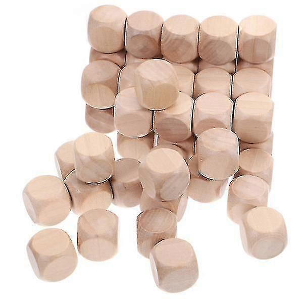 50 stk blanke terninger Blanke træterninger Træklodser Craft 6 sidede træterninger DIY Wood terninger 6 sidede terninger sæt