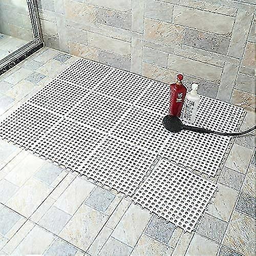 Rubber Flooring White 10pcs Interlocking Soft Pvc Non-slip Tile Splicing Waterproof Mat