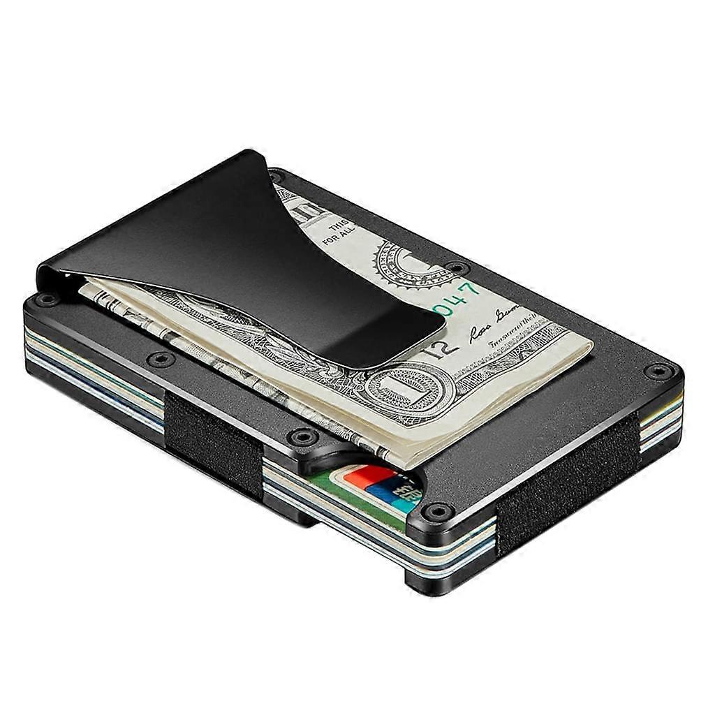 Aluminum Card Holder For Secure Transactions, Black