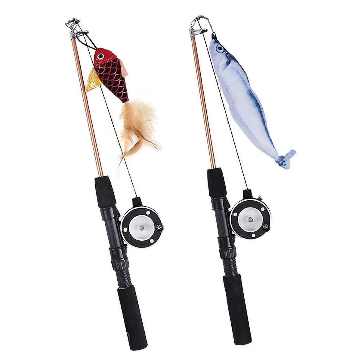 2pcs interactive cat toys, interactive fishing toys for cats