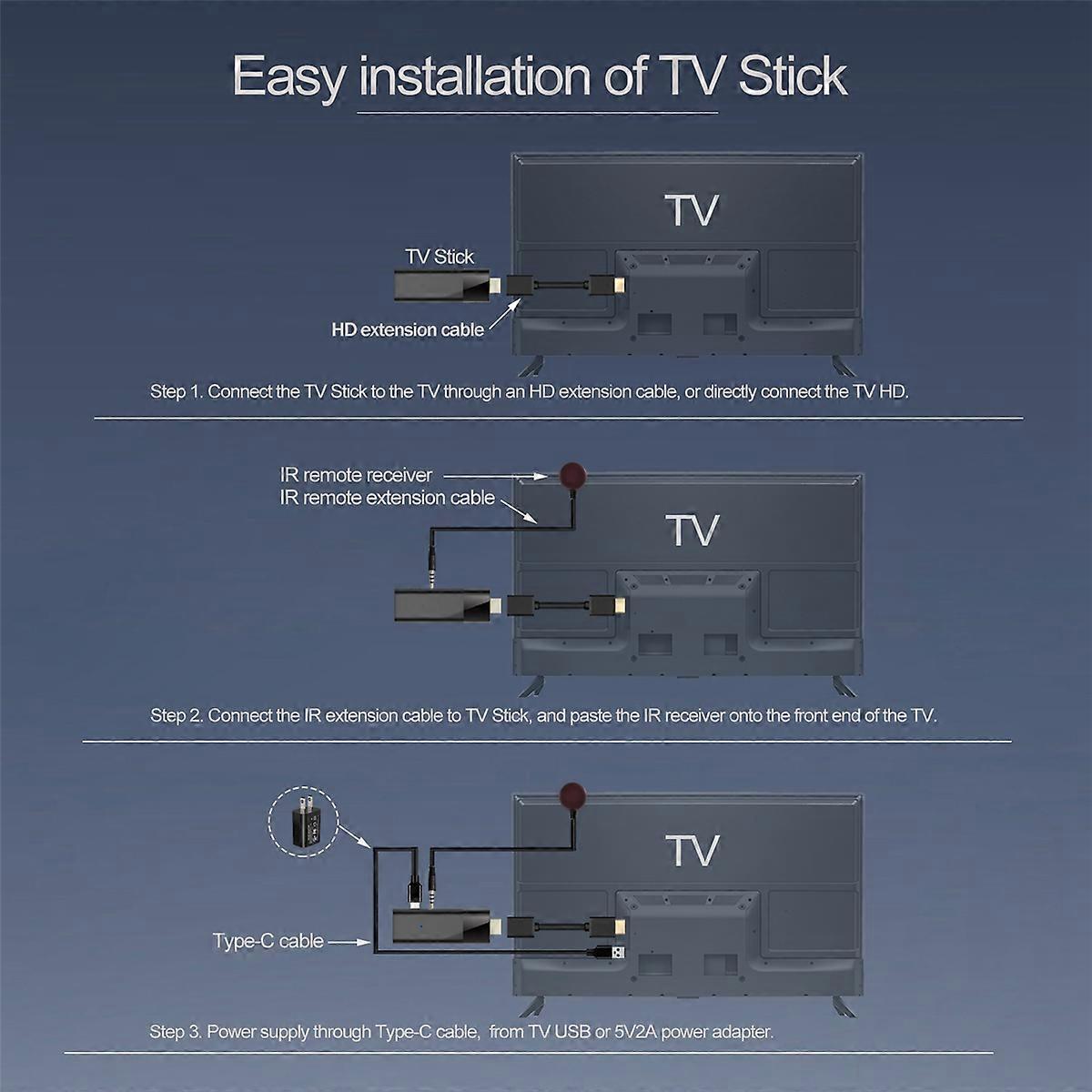 Q6 Mini TV Stick+Bluetooth Voice Remote Android 10 2GB+8GB 2.4G+5G WiFi+BT4.0 H313 Smart TV Box And
