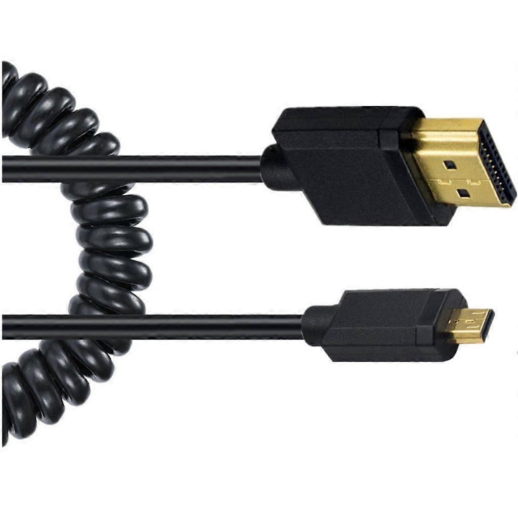 Durability Coiled Micros HDMIs to HDMIs Male Cable for Tight Space 47.24in