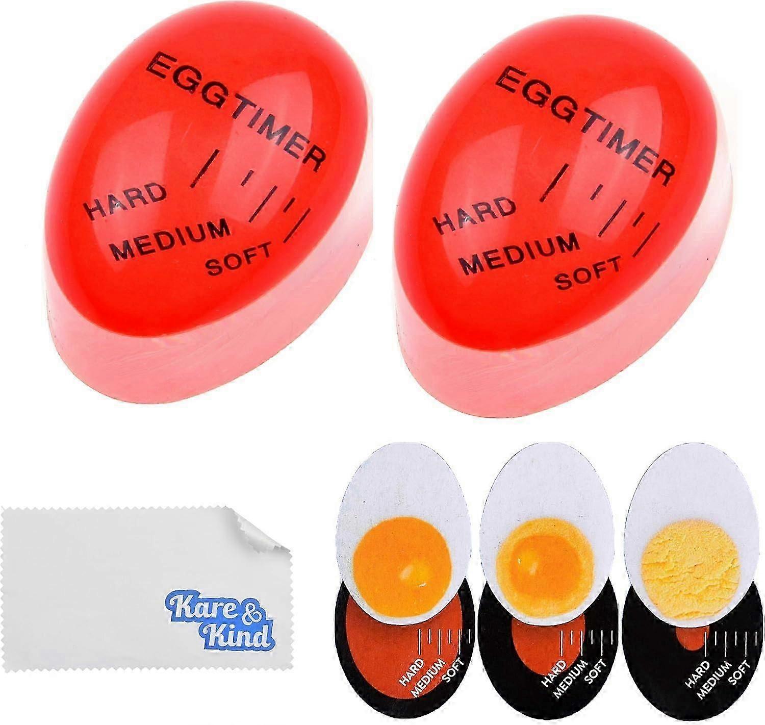 Egg Timer 2x Pack - Color Changing Indicator - Soft, Medium And Hard Boiled Eggs