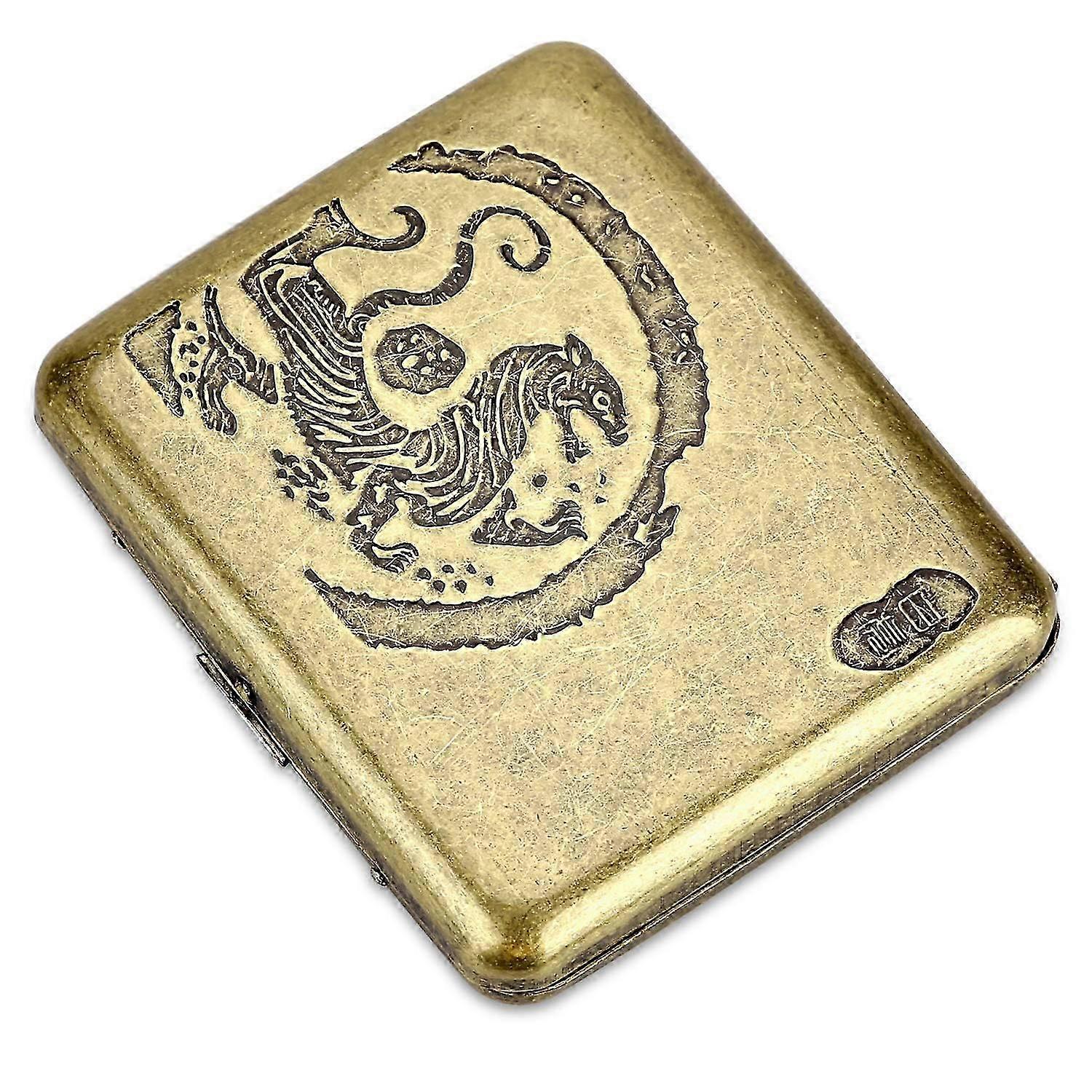Cigarette Case Holds 20, Flower, Gold