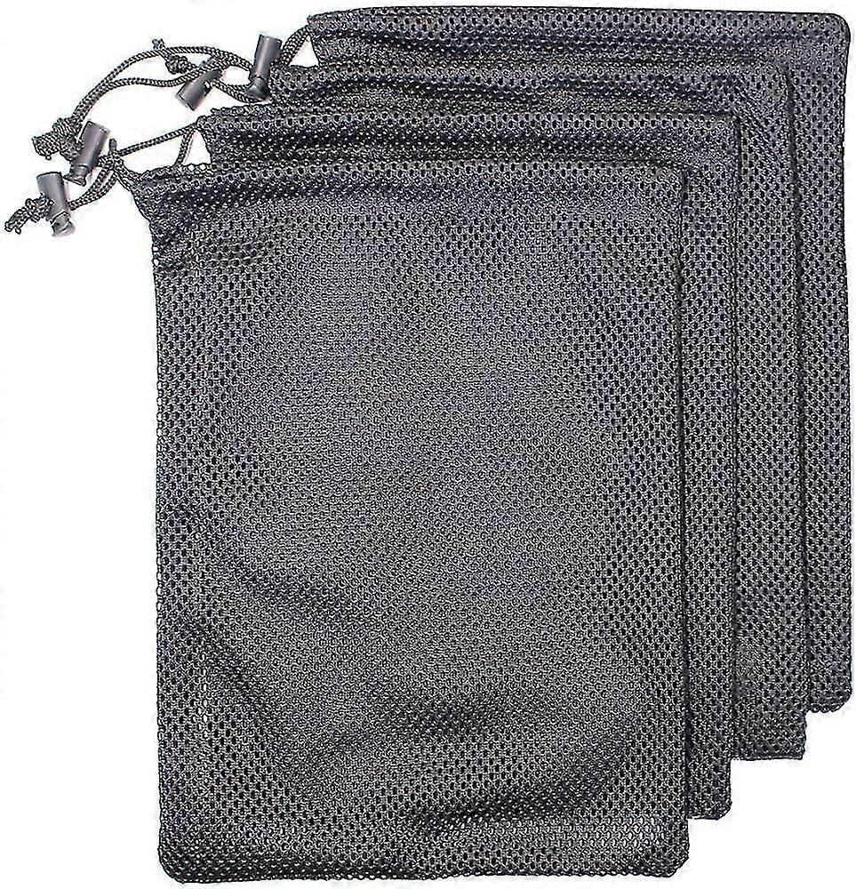 Nylon Mesh Bag - 4-pack Drawstring Pouch For Gym And Travel