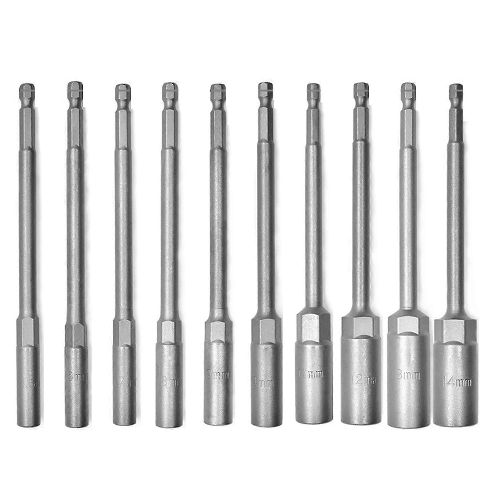 150mm 1/4 Shank Length Deepens Power NutDriver Bit Set Inner Hexagons PowerHex Nut Driver Socket Adapters