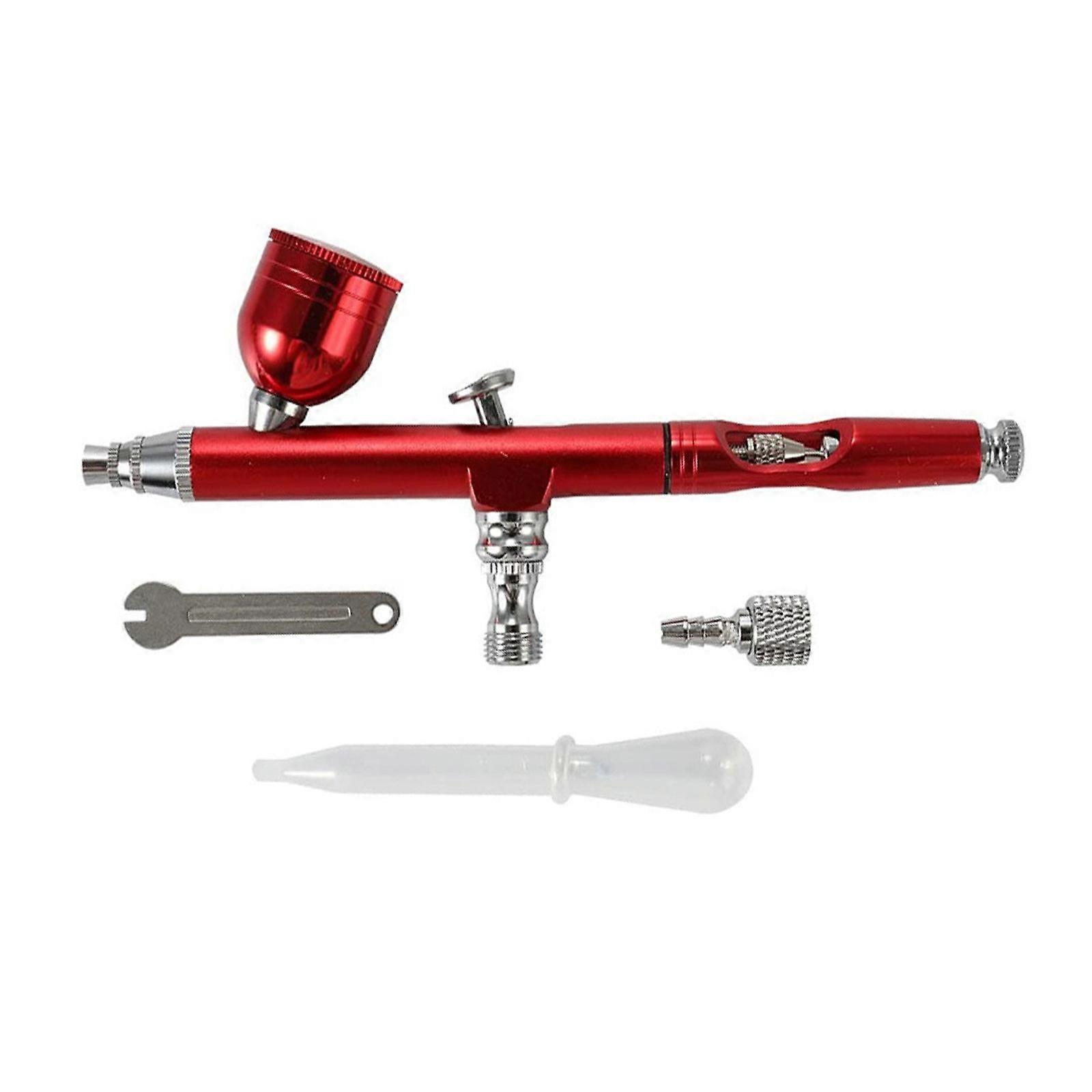0.3mm Nozzles Dual-Action Airbrush for Cake Decorating,Painting Pattern Models 7CC Airbrush Multi-Purpose Gravity Feedin Red