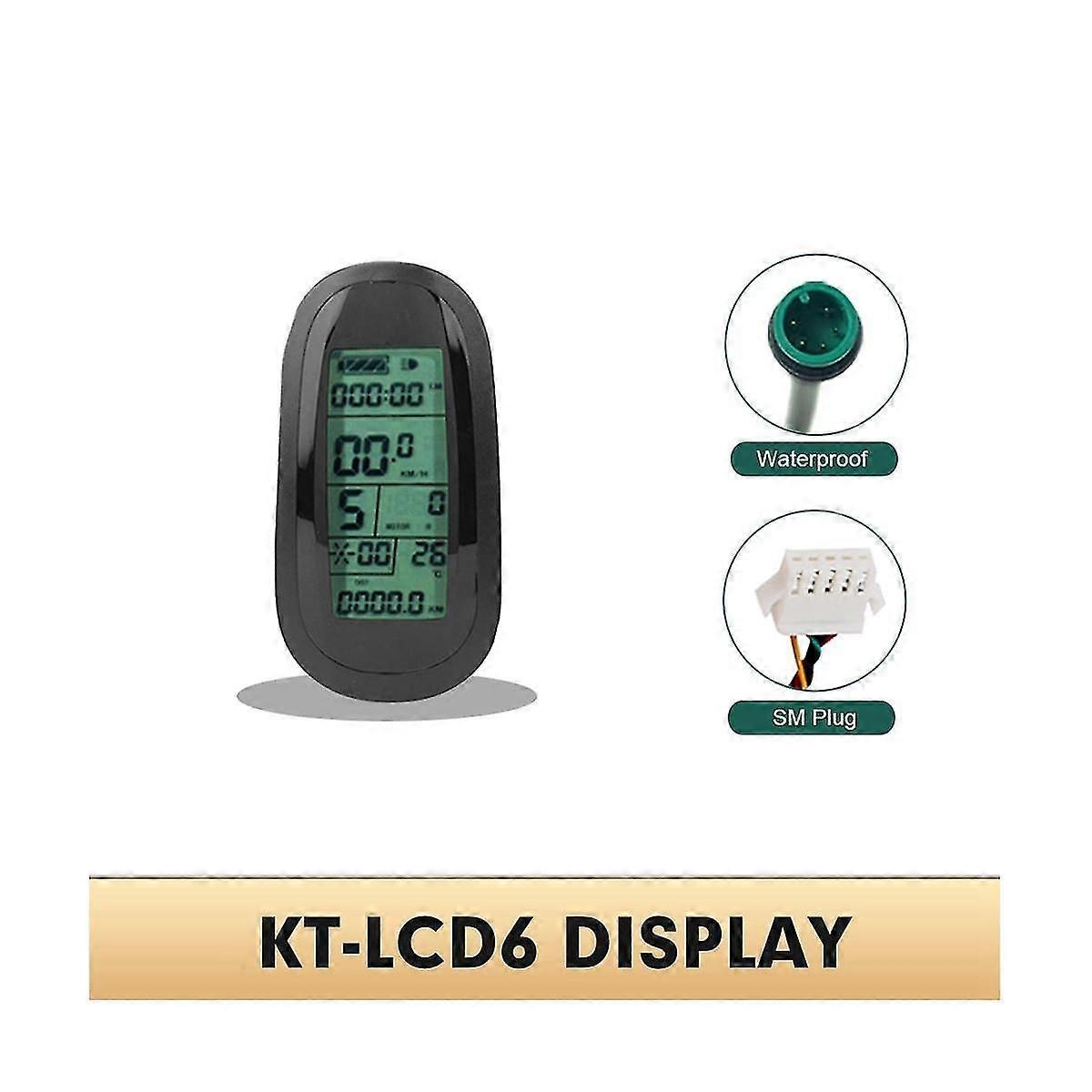 Ebike 24v 36v 48v 72v Kt-lcd6 Display Intelligent Control Panel With Usb For Electric Bicycle Conve