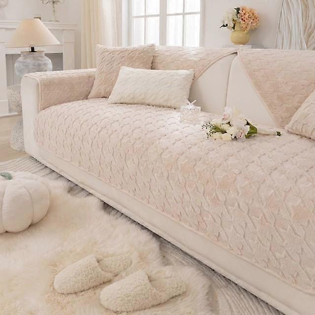 Winter Plush L Shape Sofa Cover Velvet 1 2 3 Seater Non -Slip Couch Slipcover Soft Chair Furniture Protector Sofa Cushion Warm