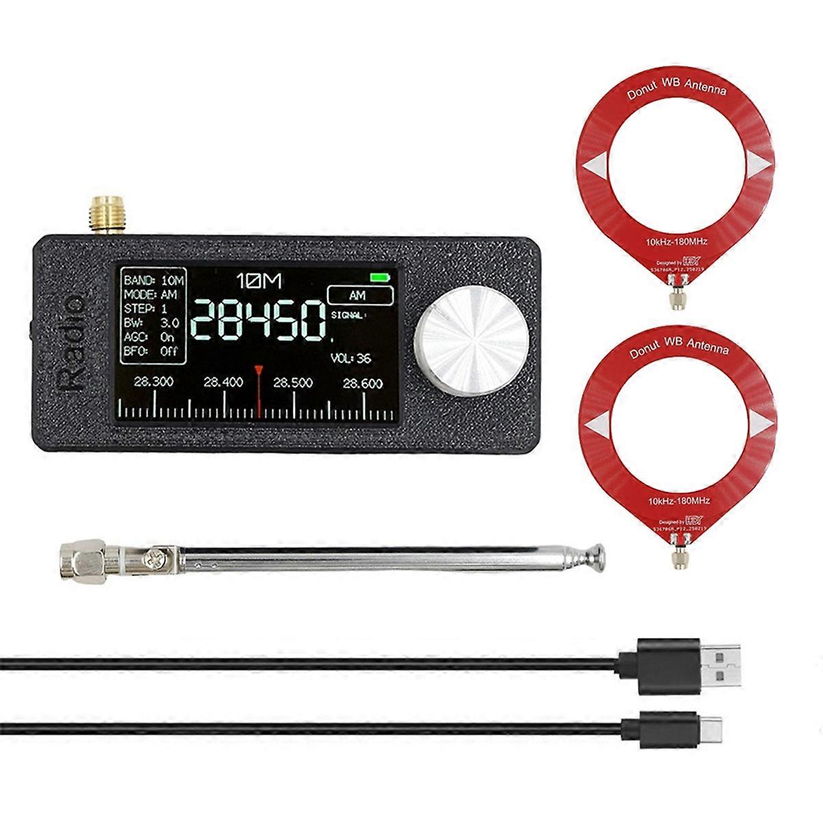 SI4732 Mini Radio Receiver+2 Type Antenna Kit 10Khz-180Mhz Portable Radio AM FM Radio HF SW MW VHF Mini SI4732 Radio