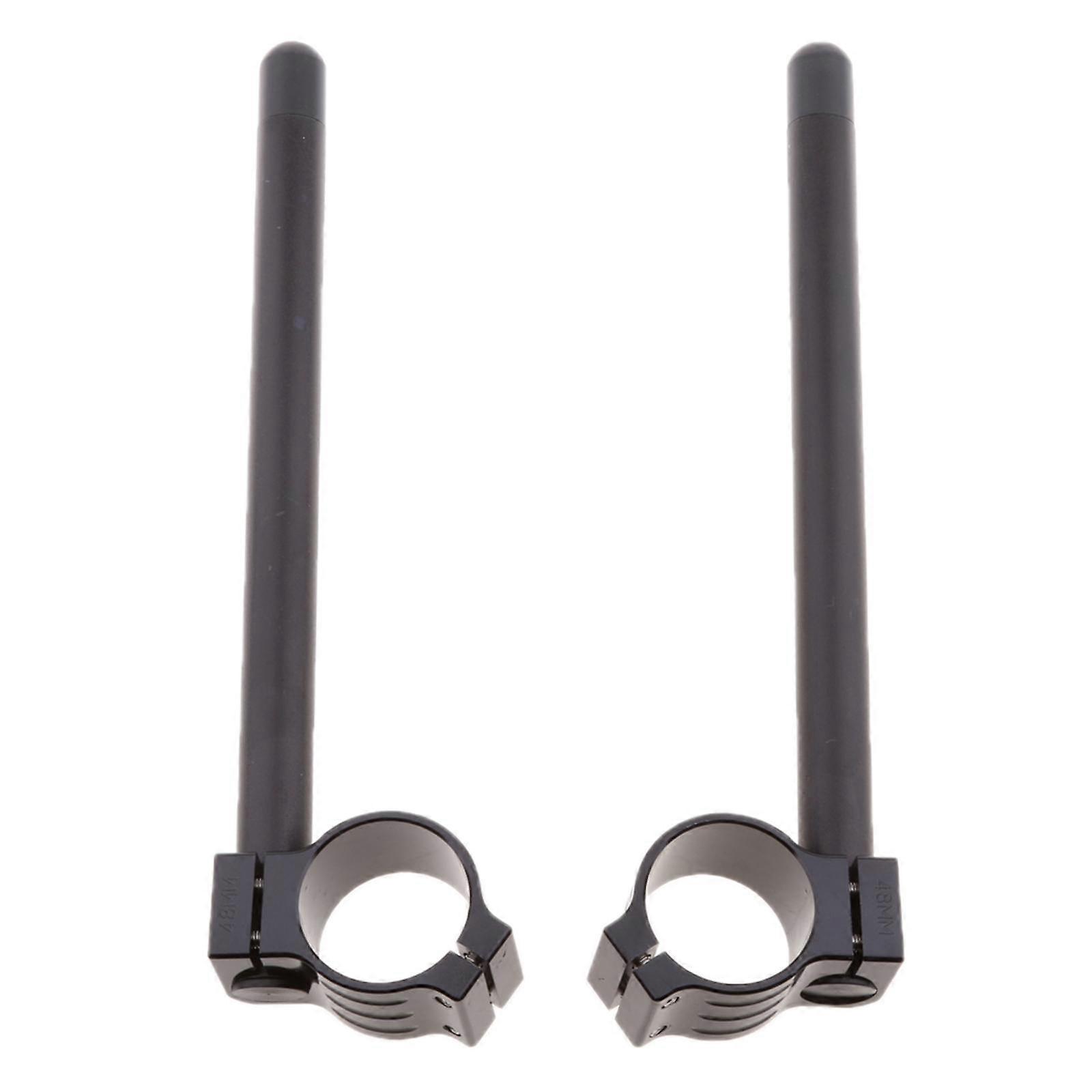 CNC Universal Motorcycle Clip On Handlebars 48mm Replacement Bars Black