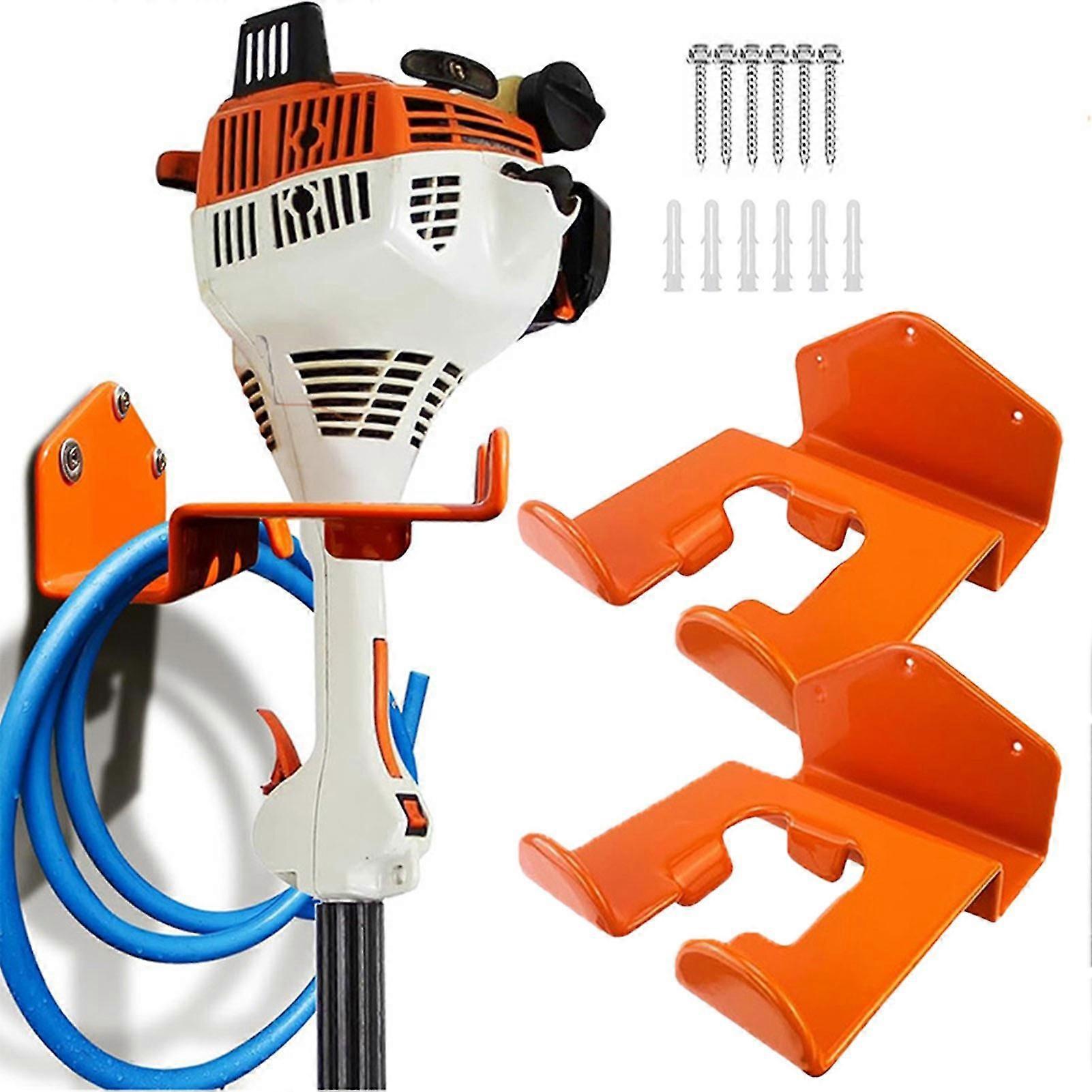 2PCS Weedeater ripustustelineen seinäkiinnitys autotallin säilytysjärjestäjä puutarhojen sähkötyökalulle