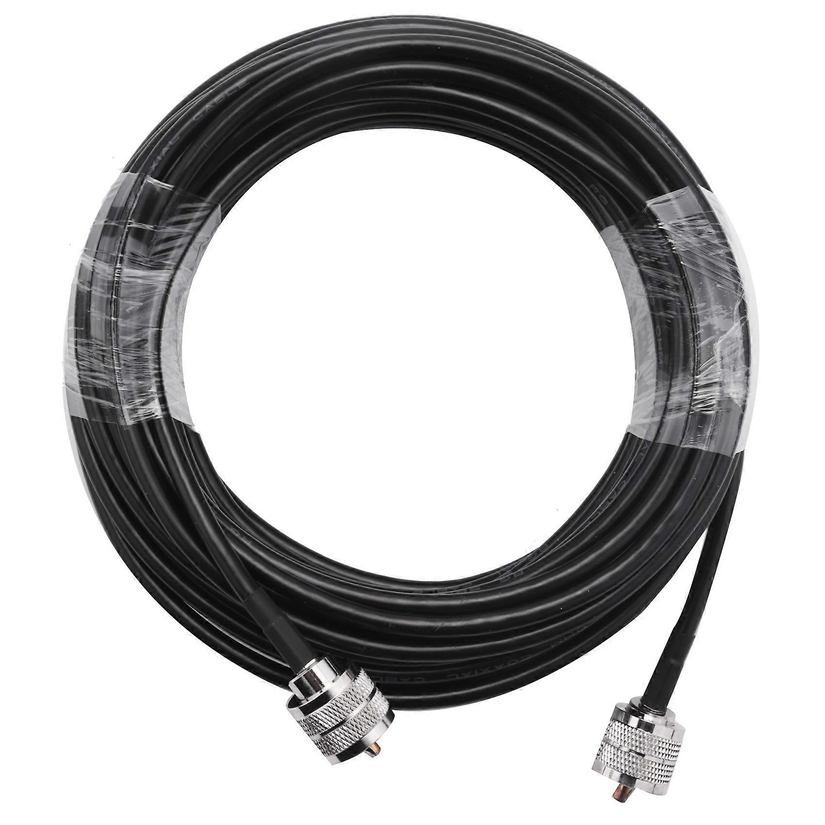 Câble coaxial UHF 15M RG58 Câble coaxial PL259 Câble 50 ohms Câble d’antenne radio CB UHF mâle vers UHF Mal
