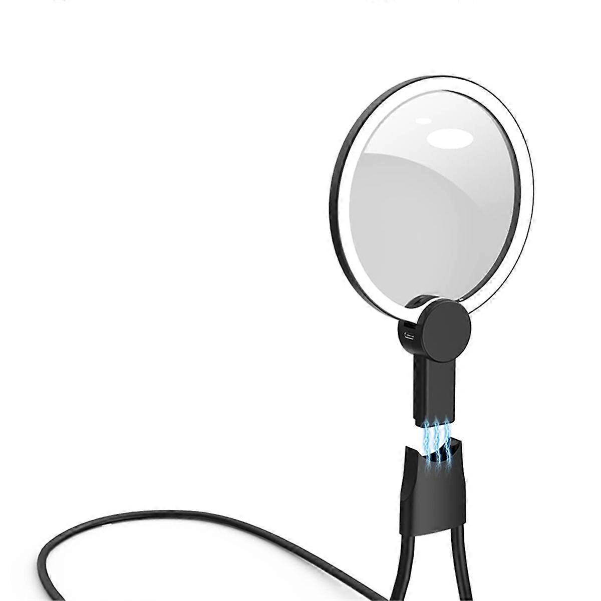 Magnifying Glass with Light for Reading, 5.1 Inch 6x Magnifying Glass with Stand, Neck-Worn Large Ma