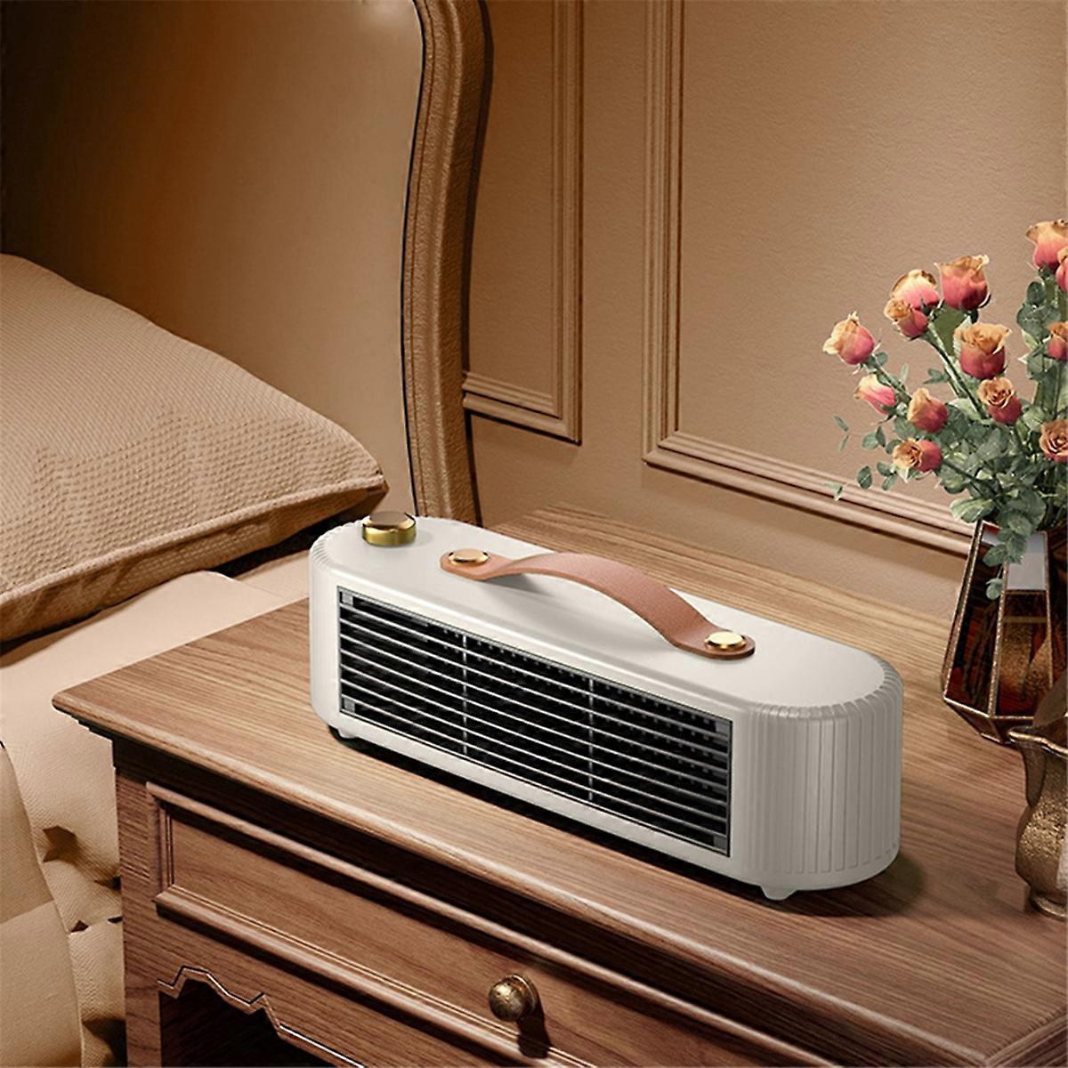 Mini Small Low Noise Electric Heater PTC Ceramic Heaters for Indoor Use Fast Heating Electric Desk Heater White EU Plug