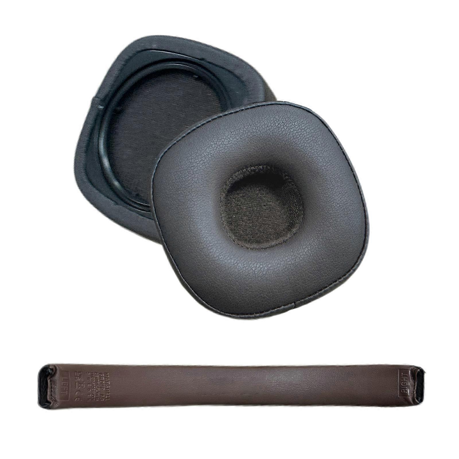 Ear Cushion Soft Earpads and Headband Set for 5 Headphones Comfortable Wear and Easy Installation  Brown