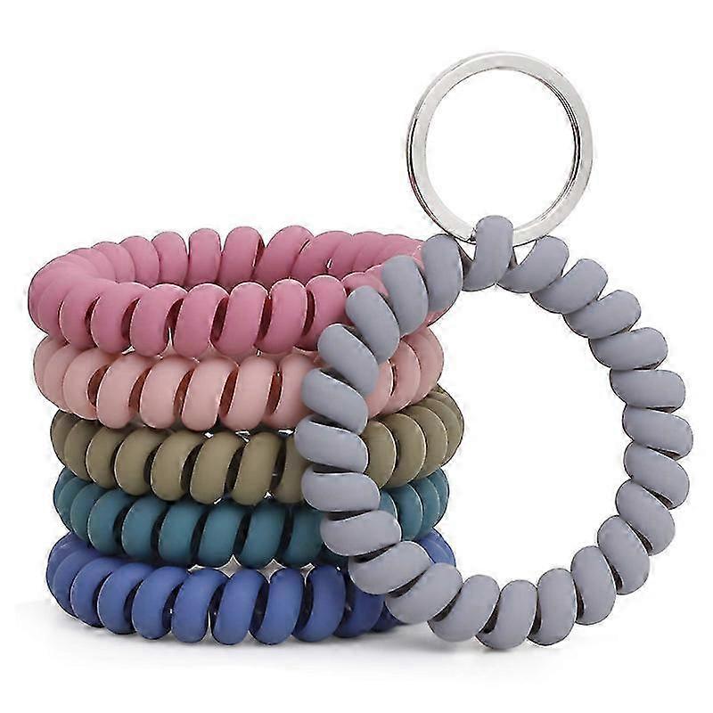 Stretchable Wristband Key Chain Wristlet for Keys and ID Cards – Adjustable Silicone Material in Various Colors