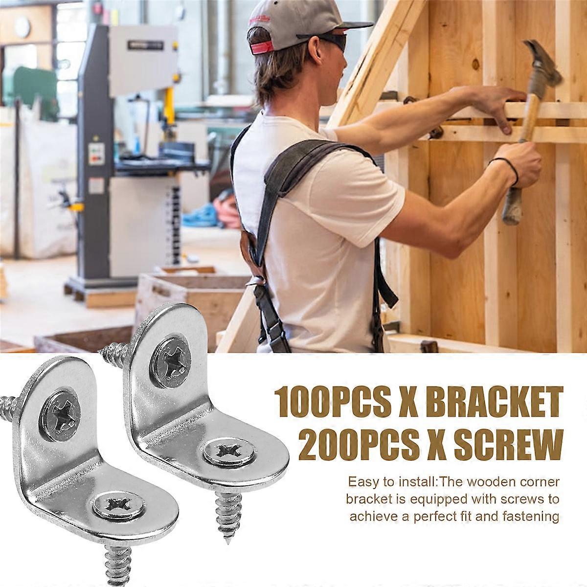 100PCS L Brackets for Shelves Corner Brackets