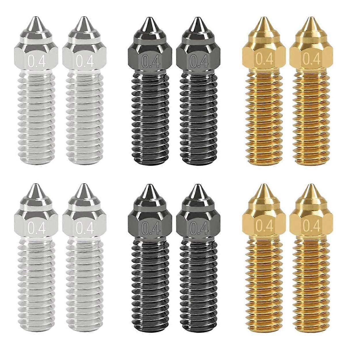 Nozzles Kit 0.4mm 3D Printer 4PC Hardened Steel Nozzle+ 4PCS Copper Alloy Nozzle+4PCS Brass Nozzles