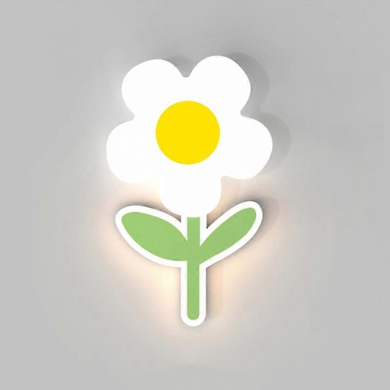 子供部屋暖かいベッドサイドヒマワリウォールランプ、色:花3色調光器