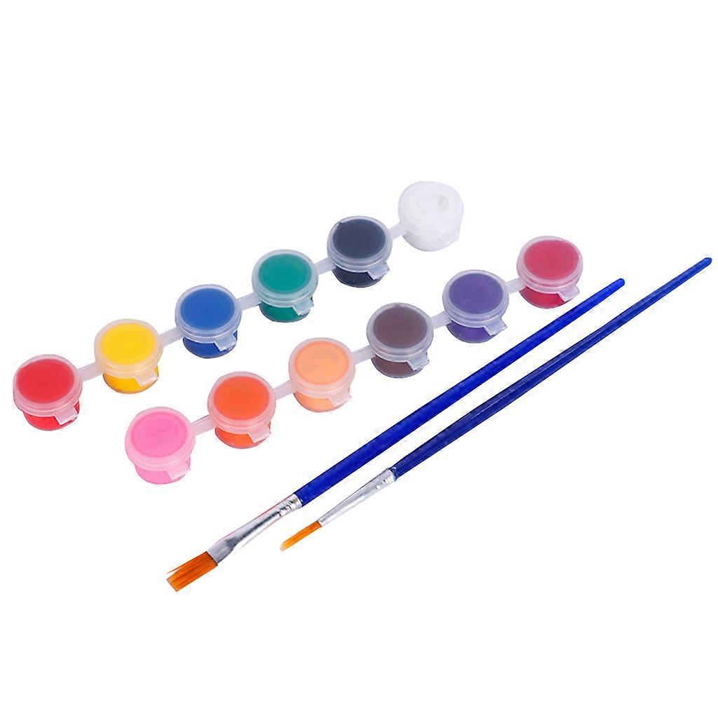 Uferdig treplate blankt brett kvinner barn kunstskygge tegnebrett for DIY maling 12 farger 2 ml med 2 penner