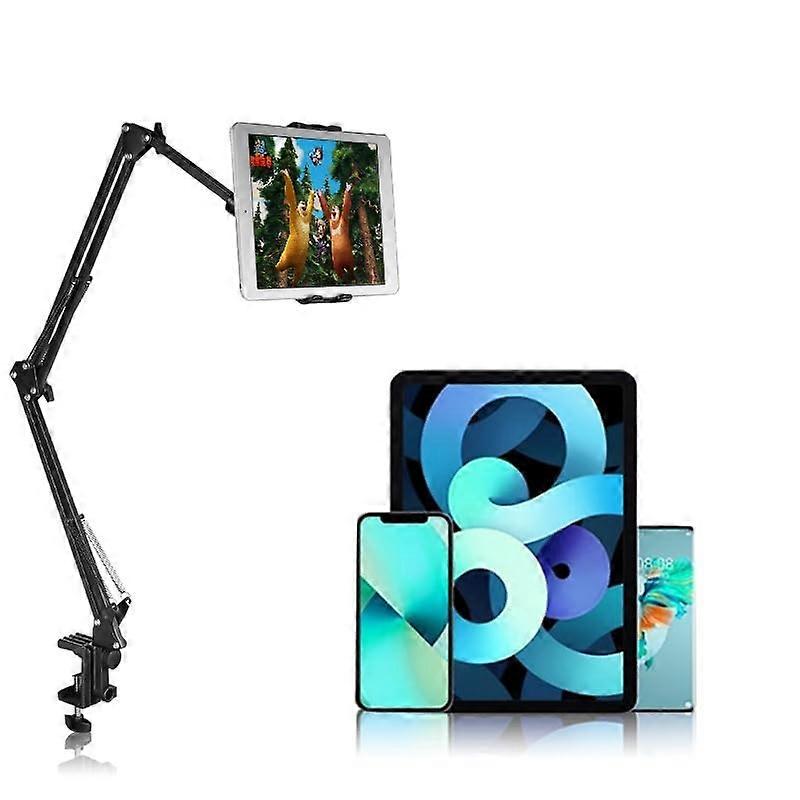 Gooseneck Mobile Phone Holder for Bed - Flexible Arm Clamp for iPhone and iPad (11 Inch), Adjustable and Lay-Flat Design
