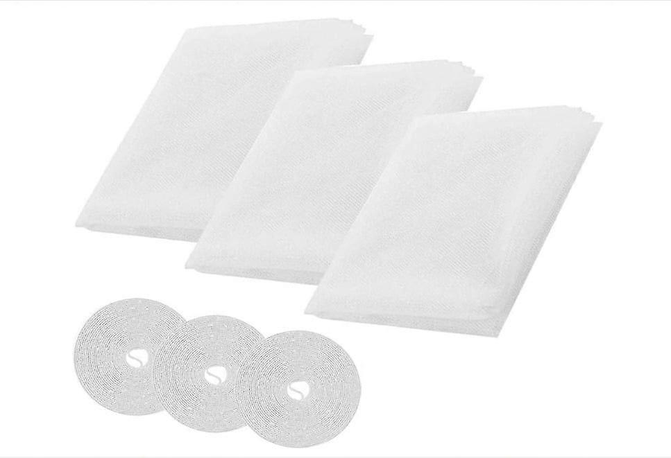Mosquito Net Window,3 Pieces Mosquito Net Roll Insect Mosquitoes,Protector Net Mesh Window Curtain Standard Screen for Window 150 X 200cm White