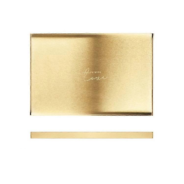 Geometric Gold Stainless Steel Storage Tray Holder L Rectangle