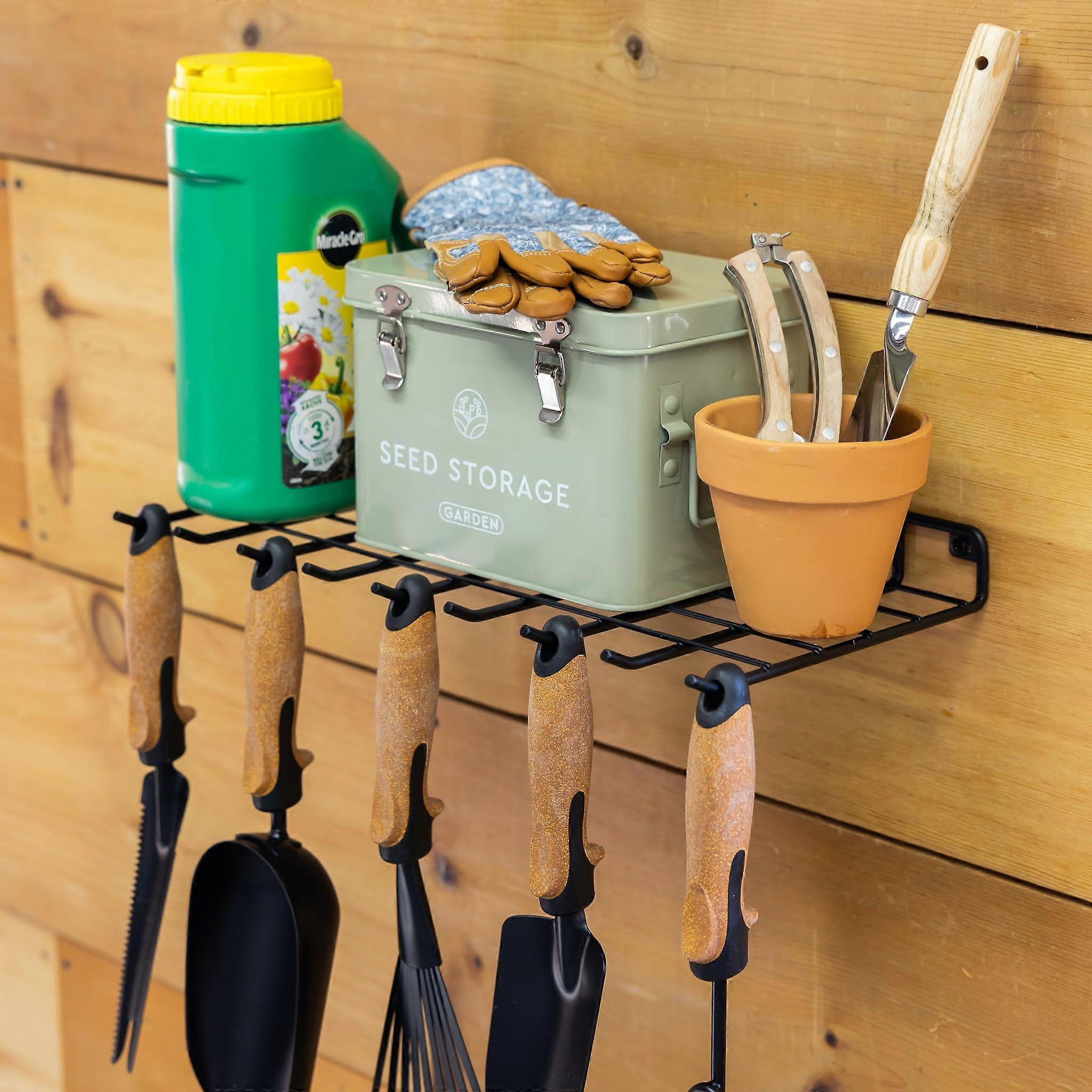Storeyourboard Horticulture Hand Tools Organizer Wall Mount Storage Shelf 40 Lbs Capacity Garden Tool Organizer